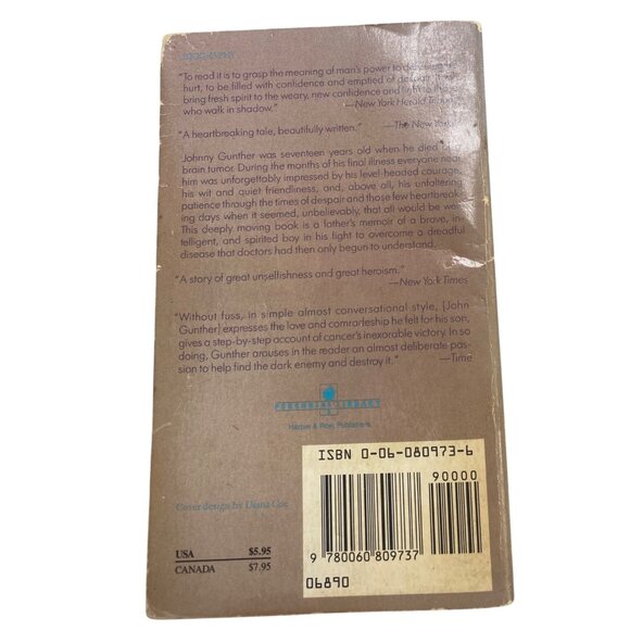 Death Be Not Proud By John Gunther Paperback Memoir 1993 Harper Perennial Librar - Picture 2 of 5